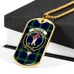 Meldrum Forbes Scottish Clan Tartan Military Dog Tag Necklace Jewelry