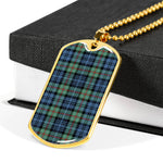 MacKinlay Ancient Scottish Clan Tartan Military Dog Tag Necklace Jewelry