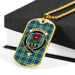 Learmonth Scottish Clan Tartan Military Dog Tag Necklace Jewelry