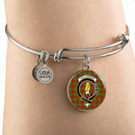 Scotstee Shop - Callander Clan Scotland Tartan Plaid Charm Circle Bangle Bracelet Jewelry Gift  For Women