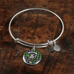 Scotstee Shop - Dalrymple Clan Scotland Tartan Plaid Charm Circle Bangle Bracelet Jewelry Gift  For Women