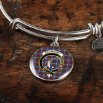 Scotstee Shop - Dalmahoy Clan Scotland Tartan Plaid Charm Circle Bangle Bracelet Jewelry Gift  For Women