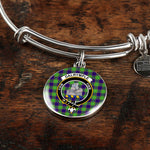 Scotstee Shop - Dalrymple Clan Scotland Tartan Plaid Charm Circle Bangle Bracelet Jewelry Gift  For Women