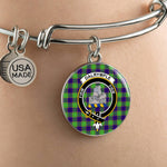 Scotstee Shop - Dalrymple Clan Scotland Tartan Plaid Charm Circle Bangle Bracelet Jewelry Gift  For Women