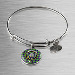 Scotstee Shop - Dalrymple Clan Scotland Tartan Plaid Charm Circle Bangle Bracelet Jewelry Gift  For Women