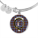 Scotstee Shop - Dalmahoy Clan Scotland Tartan Plaid Charm Circle Bangle Bracelet Jewelry Gift  For Women