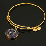 Scotstee Shop - Dalmahoy Clan Scotland Tartan Plaid Charm Circle Bangle Bracelet Jewelry Gift  For Women