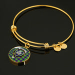 Scotstee Shop - Dalrymple Clan Scotland Tartan Plaid Charm Circle Bangle Bracelet Jewelry Gift  For Women