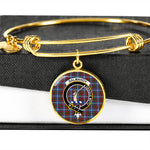 Scotstee Shop - Dalmahoy Clan Scotland Tartan Plaid Charm Circle Bangle Bracelet Jewelry Gift  For Women