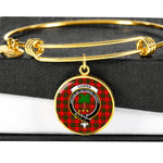 Scotstee Shop - Cairns Clan Scotland Tartan Plaid Charm Circle Bangle Bracelet Jewelry Gift  For Women