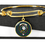 Scotstee Shop - Calder Clan Scotland Tartan Plaid Charm Circle Bangle Bracelet Jewelry Gift  For Women