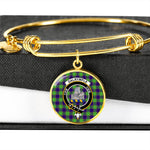 Scotstee Shop - Dalrymple Clan Scotland Tartan Plaid Charm Circle Bangle Bracelet Jewelry Gift  For Women