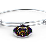 Scotstee Shop - Cameron Of Erracht Modern Clan Scotland Tartan Plaid Charm Circle Bangle Bracelet Jewelry Gift  For Women