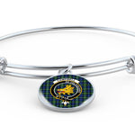 Scotstee Shop - Campbell Argyll Ancient Clan Scotland Tartan Plaid Charm Circle Bangle Bracelet Jewelry Gift  For Women