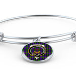 Scotstee Shop - Cameron Clan Scotland Tartan Plaid Charm Circle Bangle Bracelet Jewelry Gift  For Women