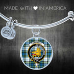 Scotstee Shop - Campbell Dress Ancient Clan Scotland Tartan Plaid Charm Circle Bangle Bracelet Jewelry Gift  For Women