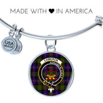 Scotstee Shop - Cameron Of Erracht Modern Clan Scotland Tartan Plaid Charm Circle Bangle Bracelet Jewelry Gift  For Women