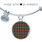 Scotstee Shop - Caledonia Ancient Clan Scotland Tartan Plaid Charm Circle Bangle Bracelet Jewelry Gift  For Women