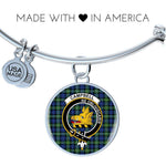 Scotstee Shop - Campbell Argyll Ancient Clan Scotland Tartan Plaid Charm Circle Bangle Bracelet Jewelry Gift  For Women
