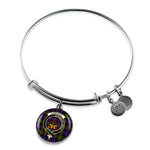 Scotstee Shop - Cameron Of Erracht Modern Clan Scotland Tartan Plaid Charm Circle Bangle Bracelet Jewelry Gift  For Women