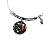 Scotstee Shop - Cameron Of Erracht Modern Clan Scotland Tartan Plaid Charm Circle Bangle Bracelet Jewelry Gift  For Women