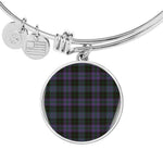 Scotstee Shop - Clergy Green Clan Scotland Tartan Plaid Charm Circle Bangle Bracelet Jewelry Gift  For Women