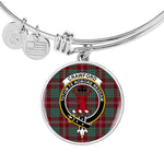 Scotstee Shop - Crawford Modern Clan Scotland Tartan Plaid Charm Circle Bangle Bracelet Jewelry Gift  For Women
