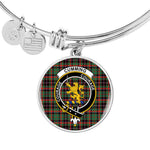 Scotstee Shop - Cumming Hunting Ancient Clan Scotland Tartan Plaid Charm Circle Bangle Bracelet Jewelry Gift  For Women