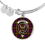 Scotstee Shop - Carnegie Modern Clan Scotland Tartan Plaid Charm Circle Bangle Bracelet Jewelry Gift  For Women