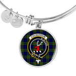 Scotstee Shop - Colquhoun Modern Clan Scotland Tartan Plaid Charm Circle Bangle Bracelet Jewelry Gift  For Women