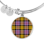 Scotstee Shop - Culloden Ancient Clan Scotland Tartan Plaid Charm Circle Bangle Bracelet Jewelry Gift  For Women