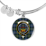 Scotstee Shop - Cameron Of Erracht Ancient Clan Scotland Tartan Plaid Charm Circle Bangle Bracelet Jewelry Gift  For Women