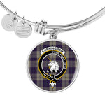 Scotstee Shop - Cunningham Dress Blue Dancers Clan Scotland Tartan Plaid Charm Circle Bangle Bracelet Jewelry Gift  For Women