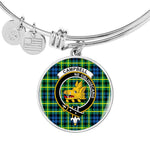 Scotstee Shop - Campbell Of Breadalbane Ancient Clan Scotland Tartan Plaid Charm Circle Bangle Bracelet Jewelry Gift  For Women