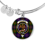 Scotstee Shop - Chalmers Clan Scotland Tartan Plaid Charm Circle Bangle Bracelet Jewelry Gift  For Women