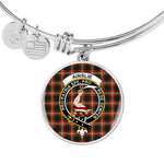 Scotstee Shop - Ainslie Clan Scotland Tartan Plaid Charm Circle Bangle Bracelet Jewelry Gift  For Women