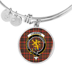 Scotstee Shop - Cumming Hunting Weathered Clan Scotland Tartan Plaid Charm Circle Bangle Bracelet Jewelry Gift  For Women