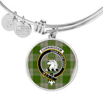 Scotstee Shop - Cunningham Dress Green Dancers Clan Scotland Tartan Plaid Charm Circle Bangle Bracelet Jewelry Gift  For Women