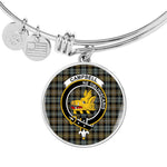 Scotstee Shop - Campbell Argyll Weathered Clan Scotland Tartan Plaid Charm Circle Bangle Bracelet Jewelry Gift  For Women