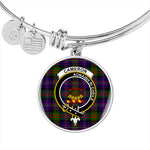 Scotstee Shop - Cameron Of Erracht Modern Clan Scotland Tartan Plaid Charm Circle Bangle Bracelet Jewelry Gift  For Women