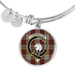 Scotstee Shop - Cunningham Burgundy Dancers Clan Scotland Tartan Plaid Charm Circle Bangle Bracelet Jewelry Gift  For Women