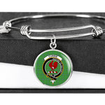 Scotstee Shop - Currie Clan Scotland Tartan Plaid Charm Circle Bangle Bracelet Jewelry Gift  For Women