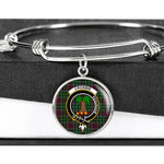 Scotstee Shop - Crosbie Clan Scotland Tartan Plaid Charm Circle Bangle Bracelet Jewelry Gift  For Women