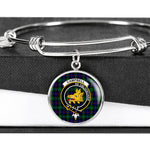 Scotstee Shop - Campbell Of Cawdor Modern Clan Scotland Tartan Plaid Charm Circle Bangle Bracelet Jewelry Gift  For Women