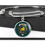 Scotstee Shop - Campbell Ancient Clan Scotland Tartan Plaid Charm Circle Bangle Bracelet Jewelry Gift  For Women