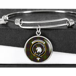 Scotstee Shop - Cunningham Hunting Modern Clan Scotland Tartan Plaid Charm Circle Bangle Bracelet Jewelry Gift  For Women