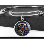 Scotstee Shop - Colquhoun Clan Scotland Tartan Plaid Charm Circle Bangle Bracelet Jewelry Gift  For Women
