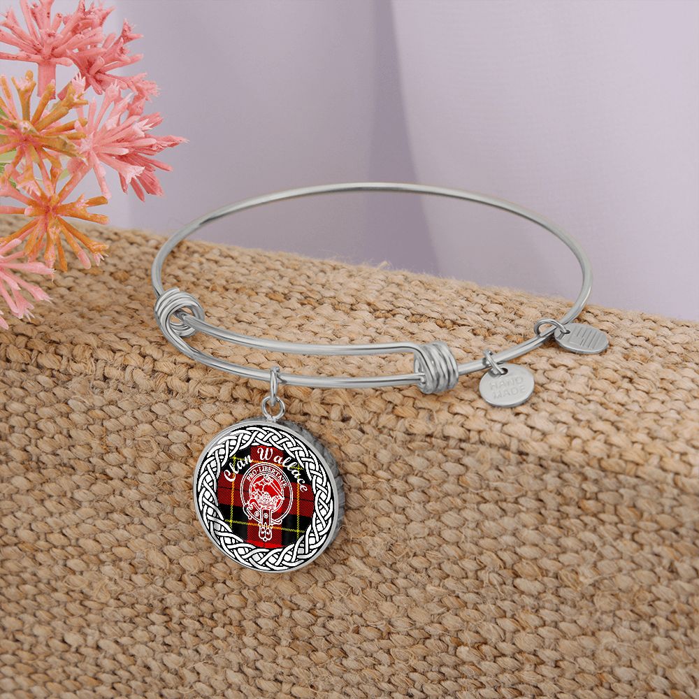 Scotstee Shop - Scotstee Shop Jewelry Wallace Crest Clan Scotland Tartan Plaid Charm Circle Bangle Bracelet Jewelry Gift  For Women