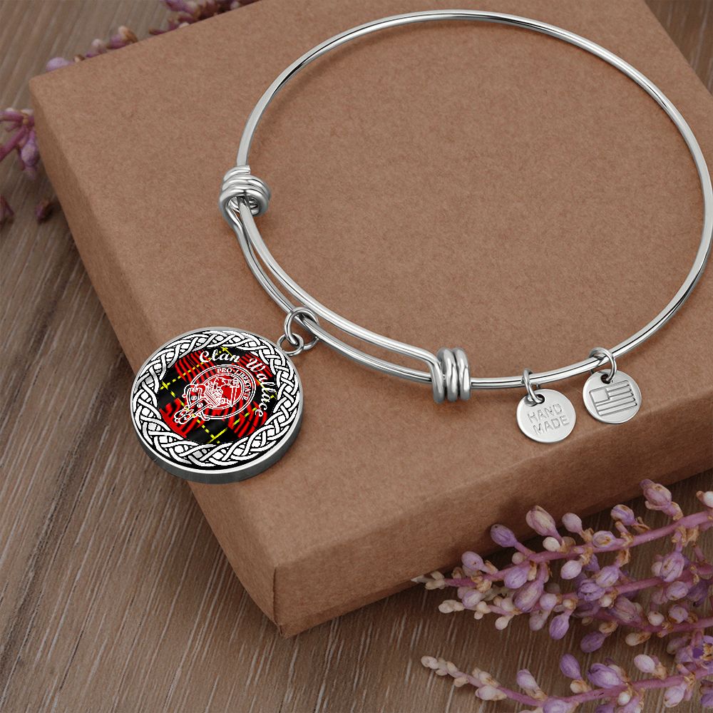 Scotstee Shop - Scotstee Shop Jewelry Wallace Crest Clan Scotland Tartan Plaid Charm Circle Bangle Bracelet Jewelry Gift  For Women