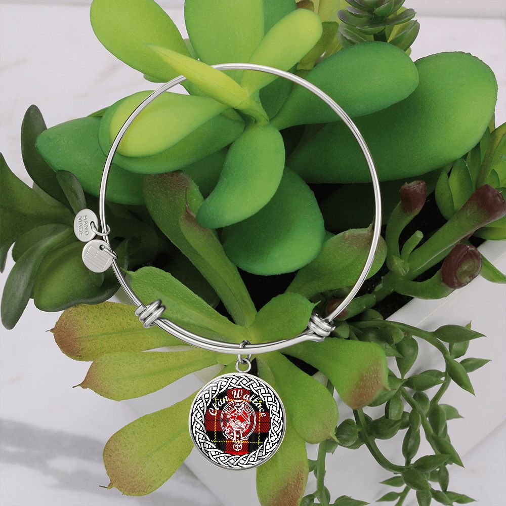 Scotstee Shop - Scotstee Shop Jewelry Wallace Crest Clan Scotland Tartan Plaid Charm Circle Bangle Bracelet Jewelry Gift  For Women